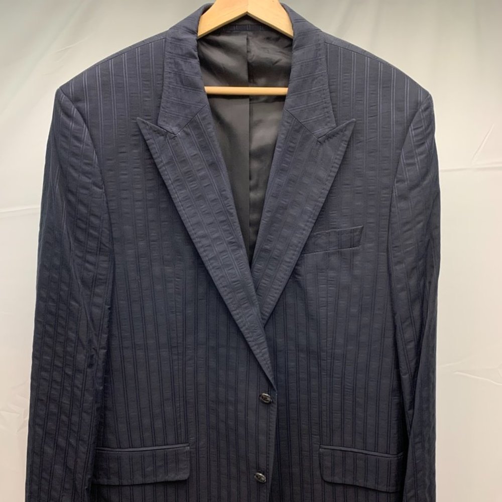 HUGO BOSS Queen Striped Solbiati Cotton Two Button Blazer Sports Jacket